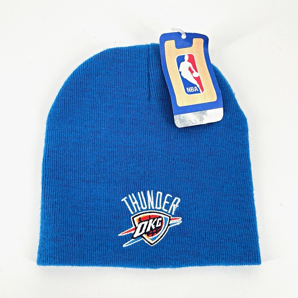NBA Oklahoma City Thunder OKC Blue Knit Beanie Hat One Size Basketball NBA